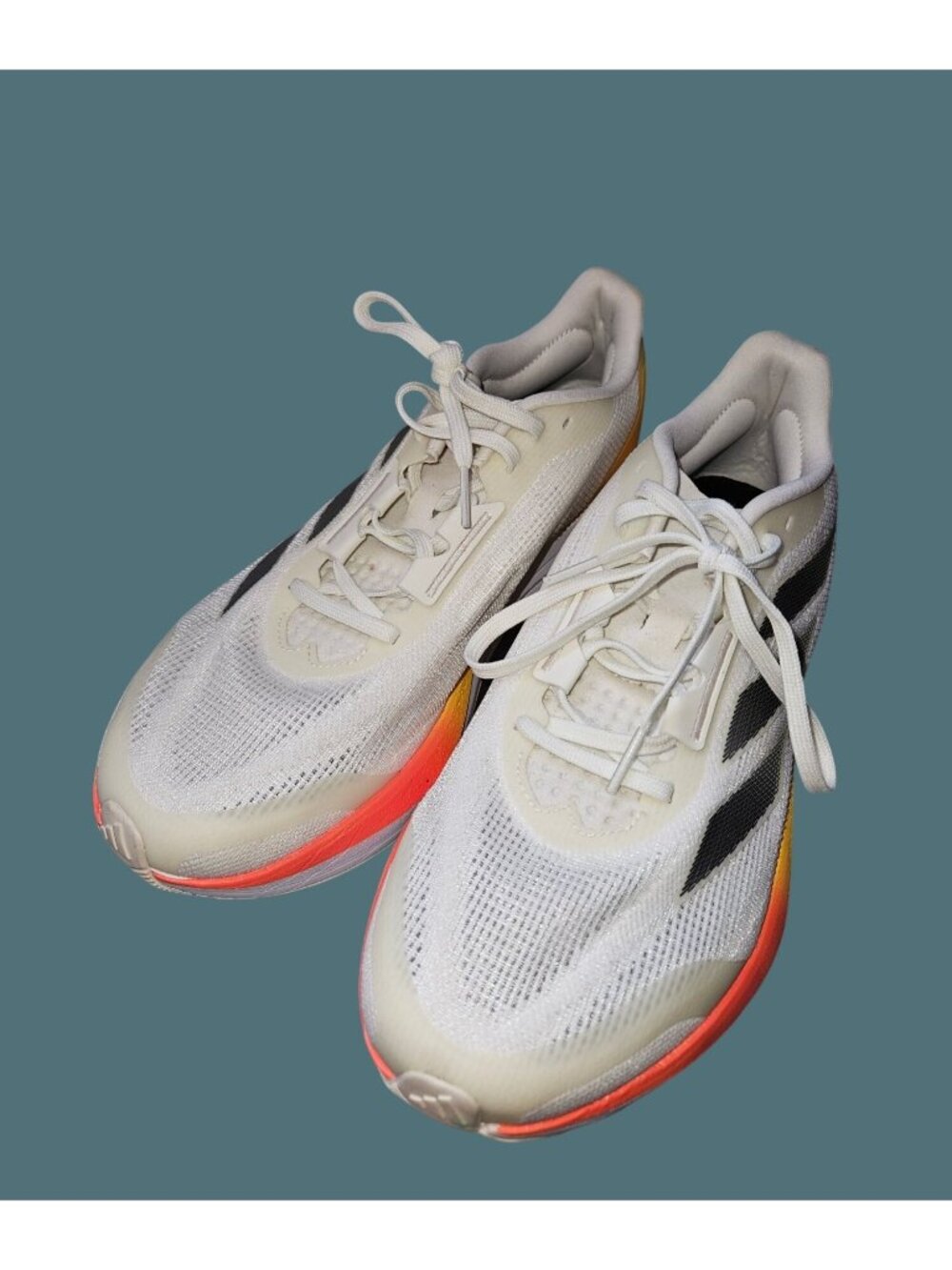 Adidas Duramo Speed Ivory/Iron Metallic/Spark Running Sneakers Women 10.5 - Picture 3 of 10